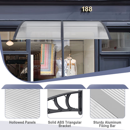 Window Awning Door Canopy Exterior Outdoor Patio Awning Canopy-Grey