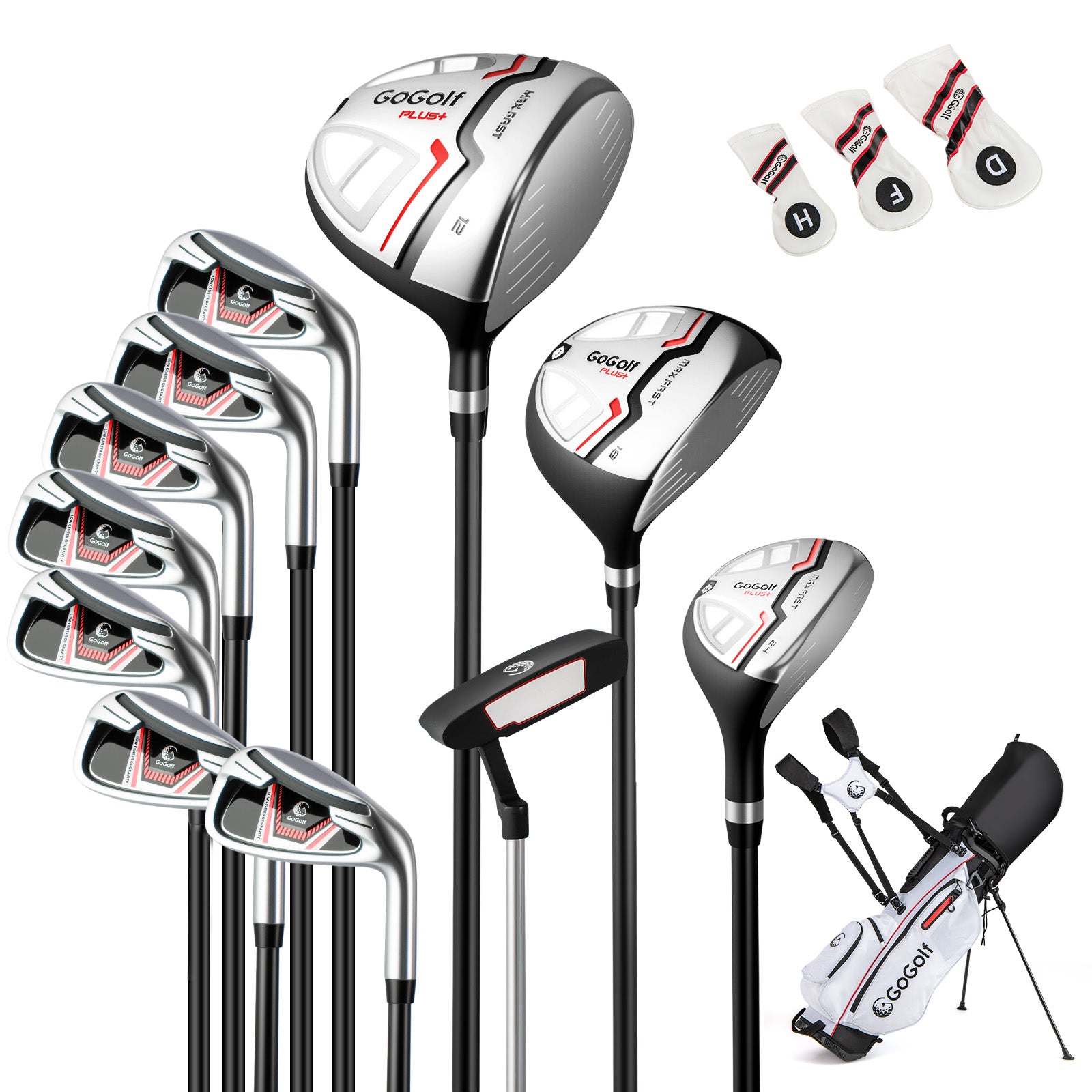 Women's 15-club package golf set with 460cc #1 driver and #3 fairway wood-Red