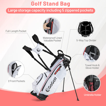 Women's 15-club package golf set with 460cc #1 driver and #3 fairway wood-Red
