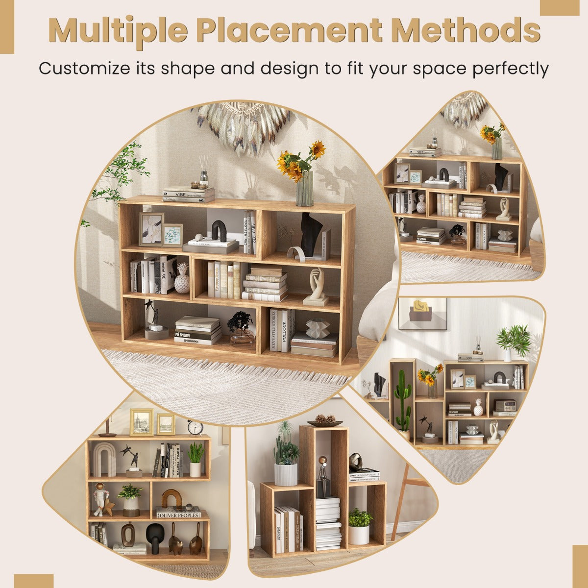Natural finish and geometric styling complement a wide range of modern home decoration