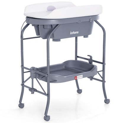 2 in 1 Baby Changing Table with Bath Tub Unit for Newborn Infant
