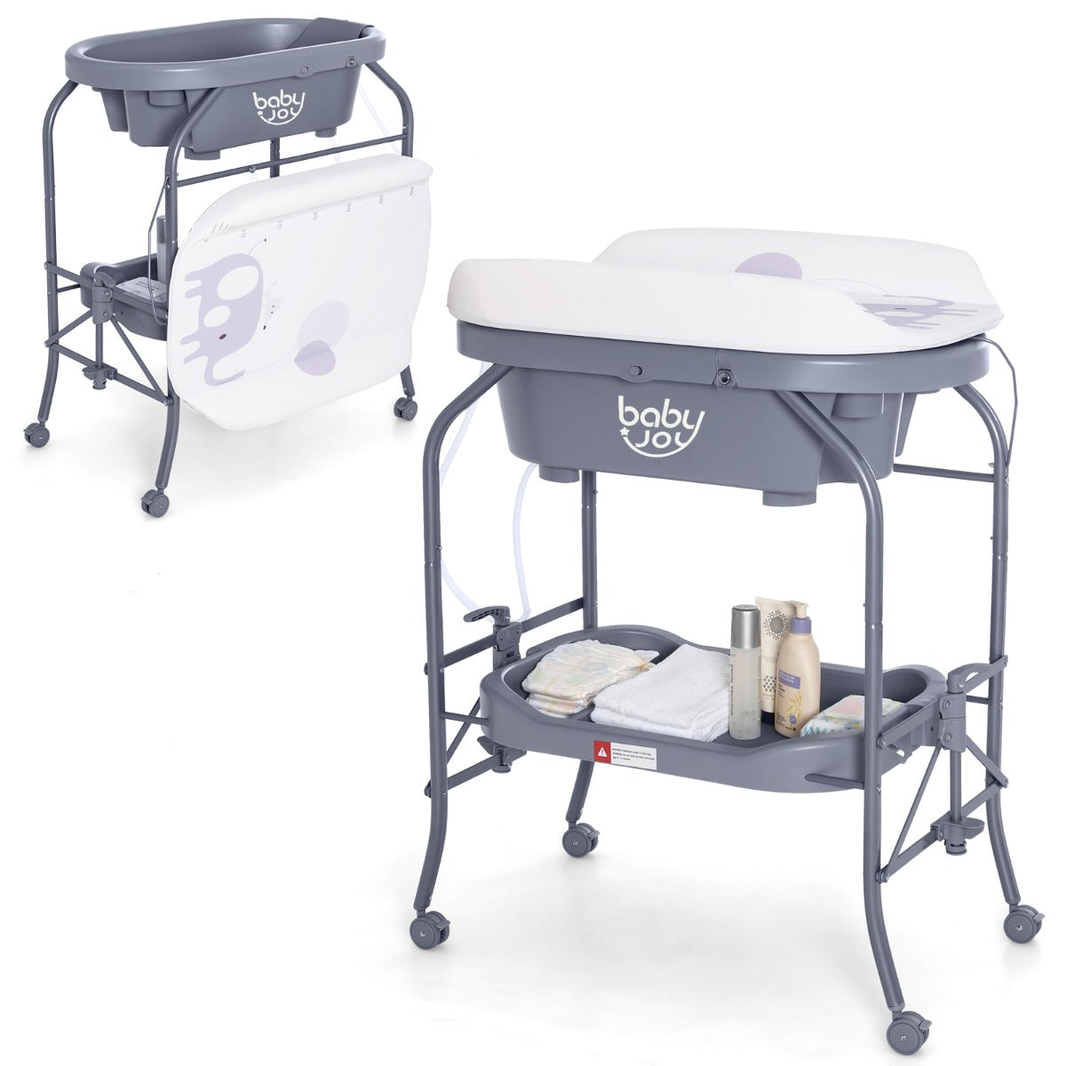 2 in 1 Baby Changing Table with Bath Tub Unit for Newborn Infant