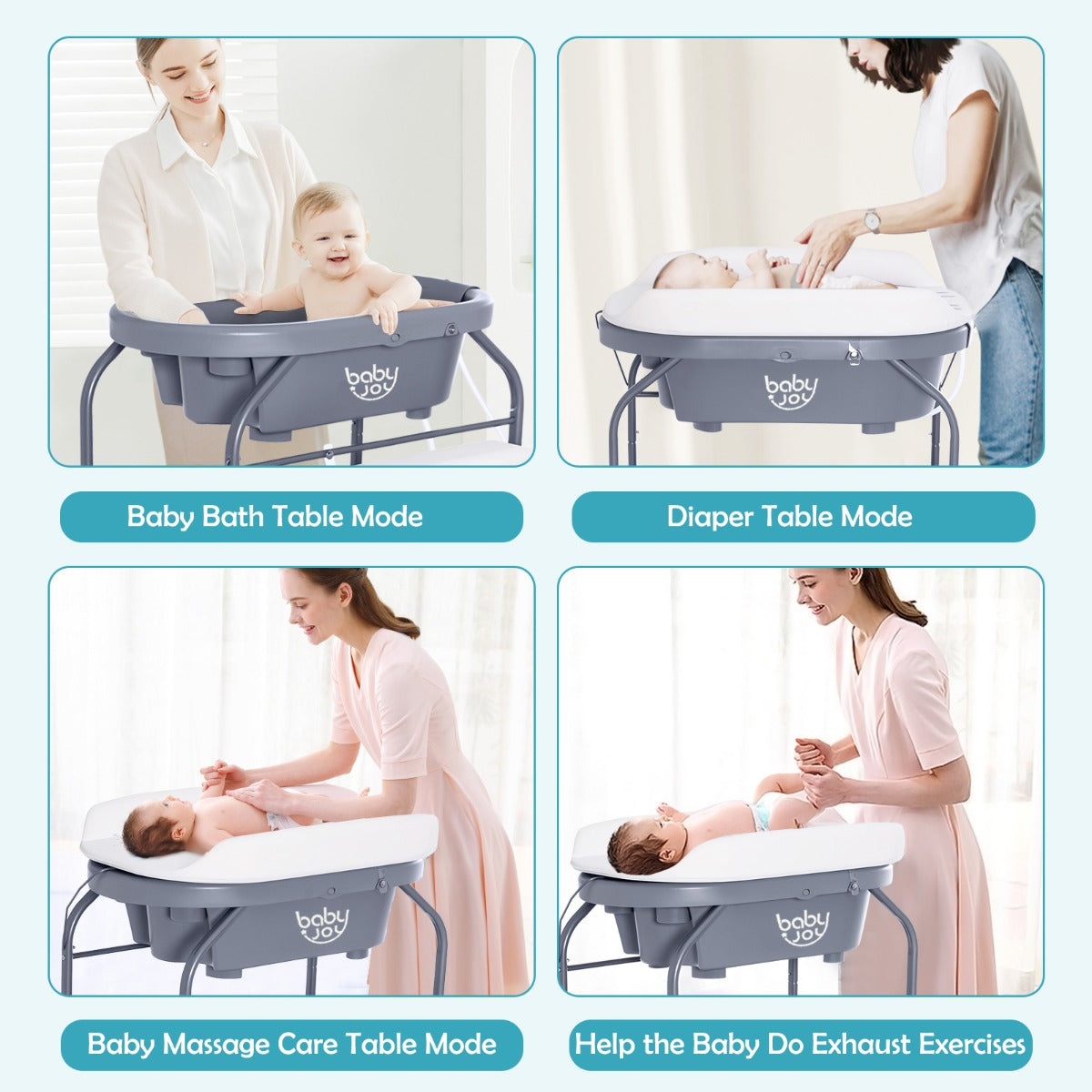 2 in 1 Baby Changing Table with Bath Tub Unit for Newborn Infant