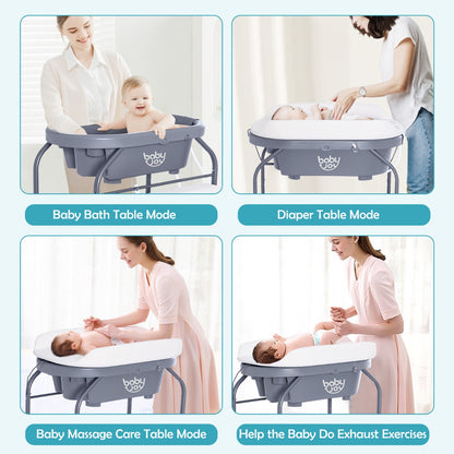 2 in 1 Baby Changing Table with Bath Tub Unit for Newborn Infant