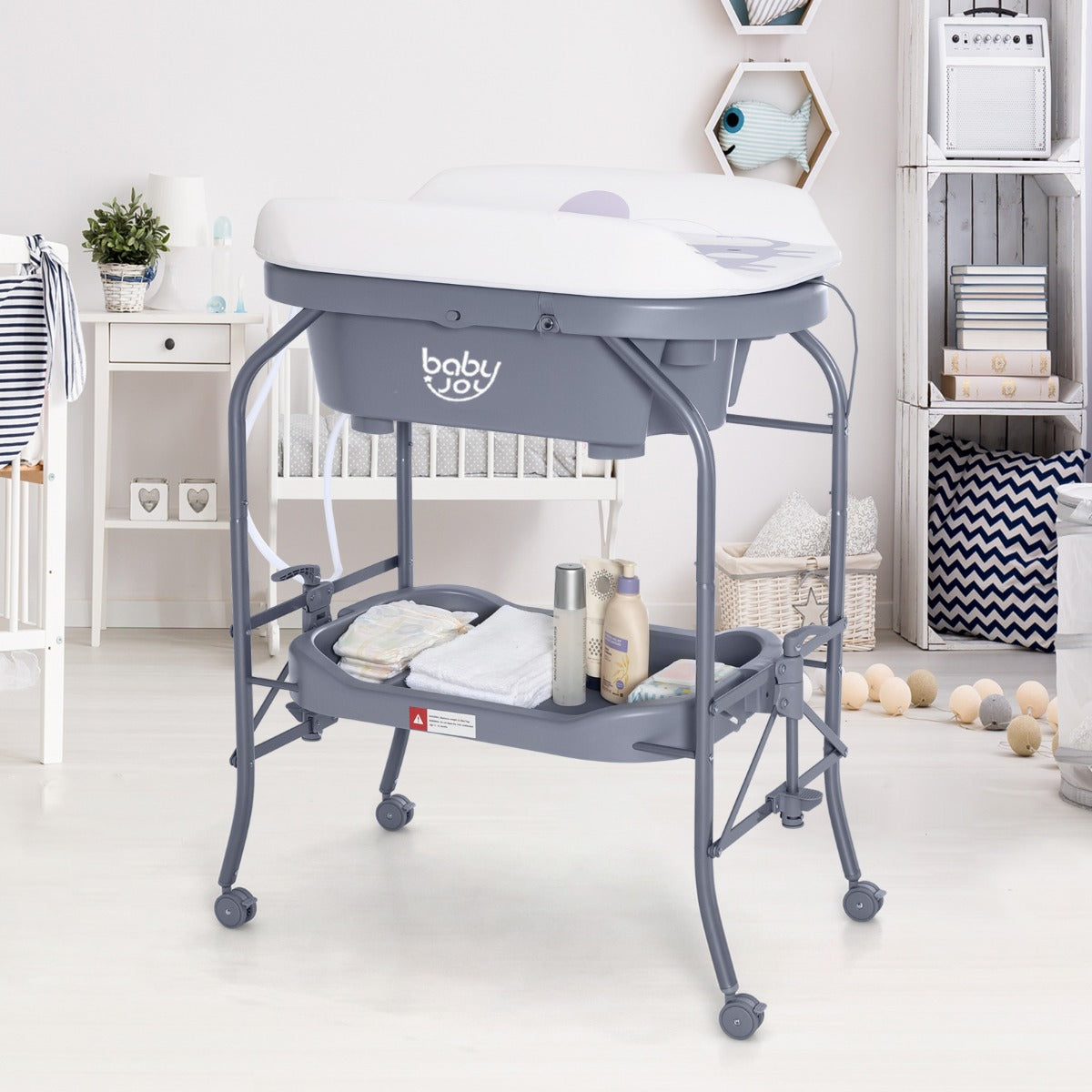 2 in 1 Baby Changing Table with Bath Tub Unit for Newborn Infant