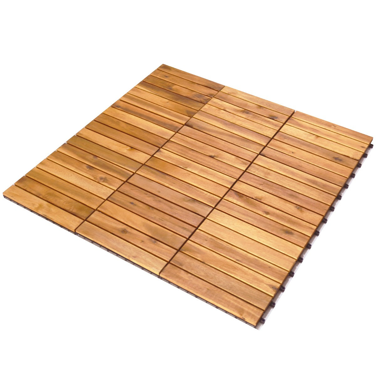 27 Pieces Acacia Wood Interlocking Patio Deck Tile Indoor Outdoor-Type B