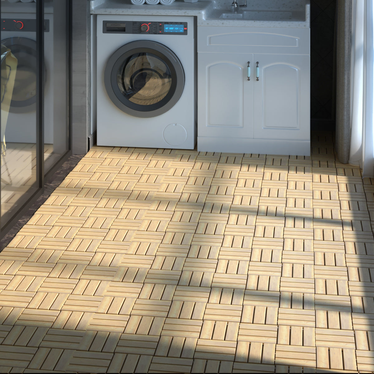 Costway 30x30cm  Acacia Wood Deck Tiles of 10