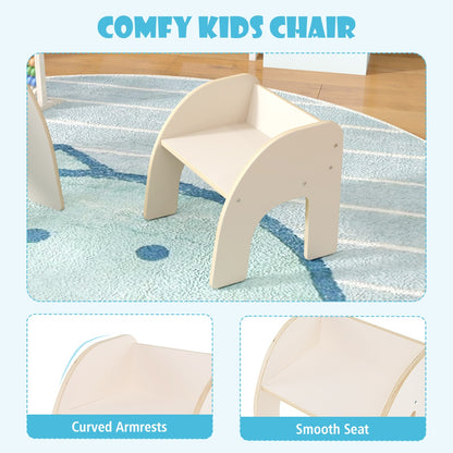 Cute Activity Kids Table and Chair Set with Wide Tabletop-White