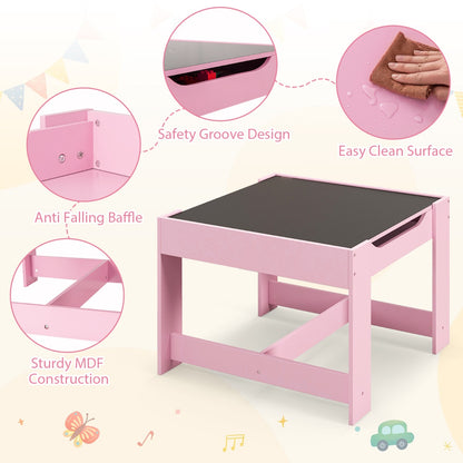 3-In-1 Kids Multi Activity Table & 2 Chairs Set for Toddlers