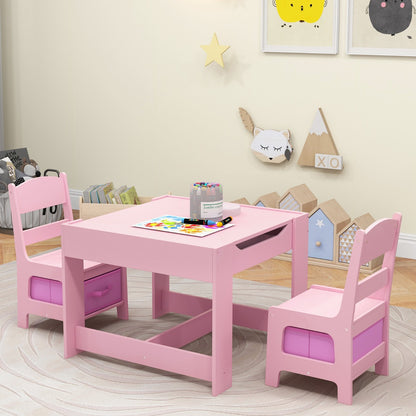 3-In-1 Kids Multi Activity Table & 2 Chairs Set for Toddlers