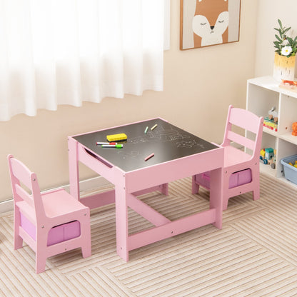 3-In-1 Kids Multi Activity Table & 2 Chairs Set for Toddlers