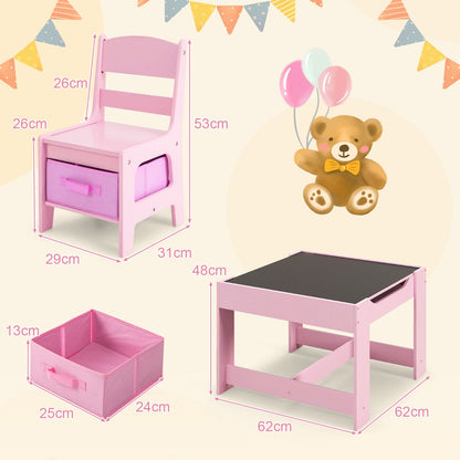 3-In-1 Kids Multi Activity Table & 2 Chairs Set for Toddlers