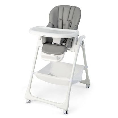 Convertible Infant Dining Chair with 7 Height for Babies and Toddlers-Grey