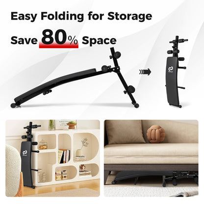 Costway Adjustable Decline Sit Up Bench for Exercise