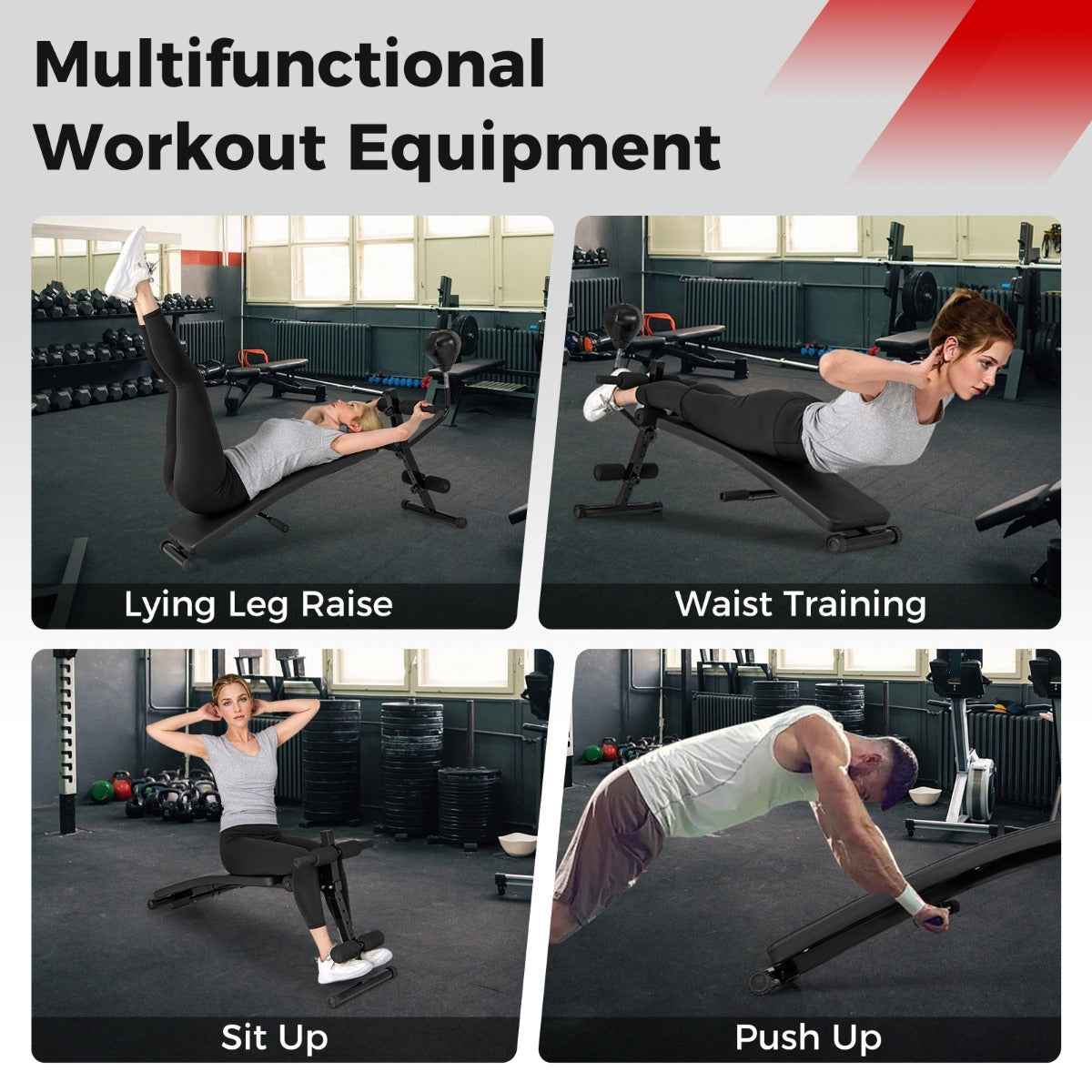 Costway Adjustable Decline Sit Up Bench for Exercise