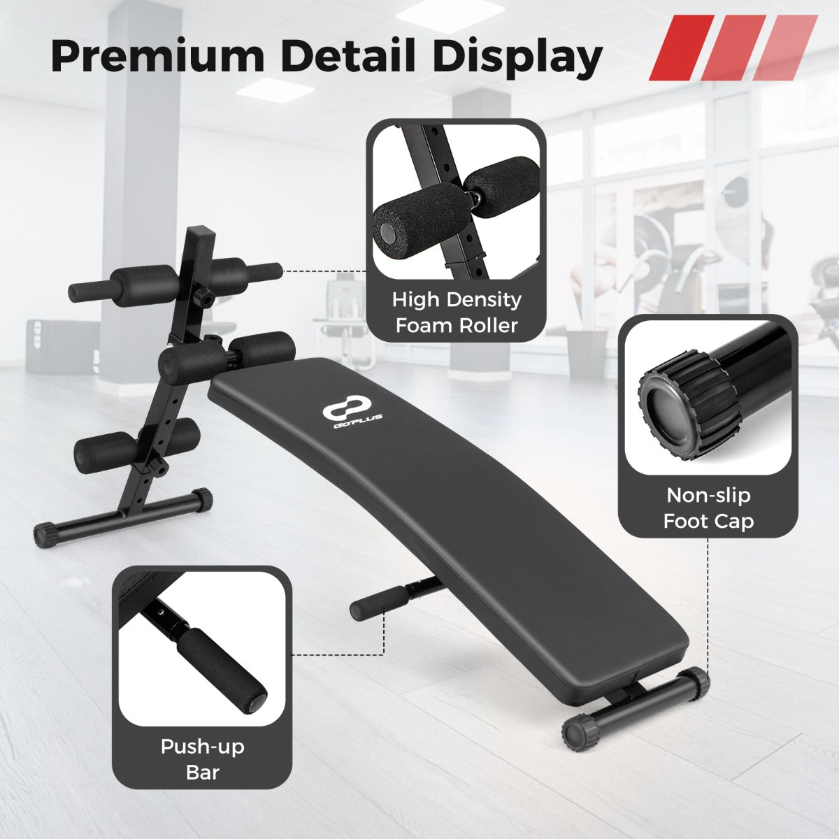 Costway Adjustable Decline Sit Up Bench for Exercise