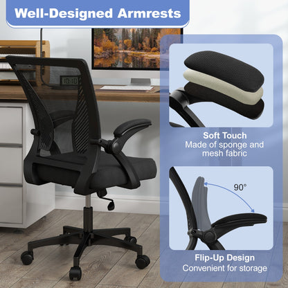 Adjustable Ergonomic Office Chair with Flip-Up Armrests