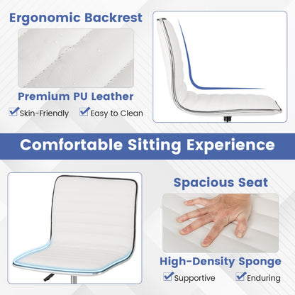 Adjustable Office Task Chair with Swivel Seat and Universal Wheels