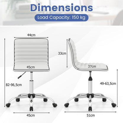 Adjustable Office Task Chair with Swivel Seat and Universal Wheels