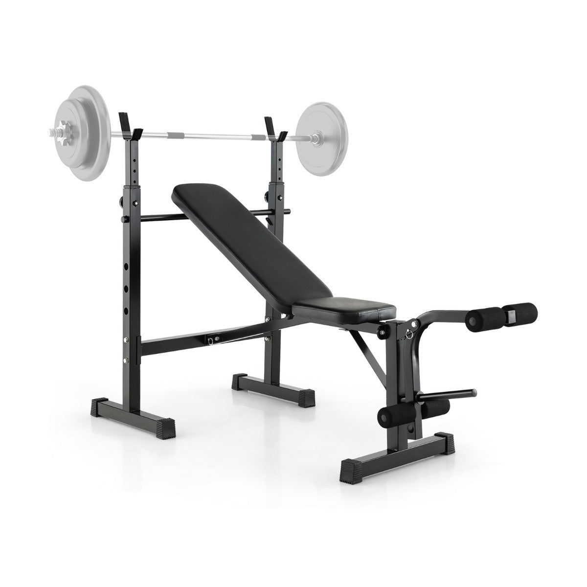 Adjustable Weight Bench and Barbell Rack Set with Squat Rack