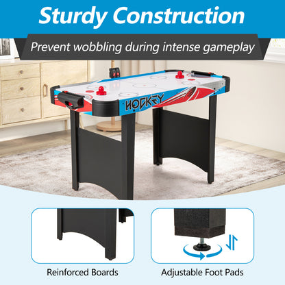 Air Hockey Table with LED Scoreboard and Powerful 12V Motor-Blue