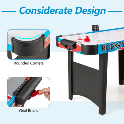 Air Hockey Table with LED Scoreboard and Powerful 12V Motor-Blue