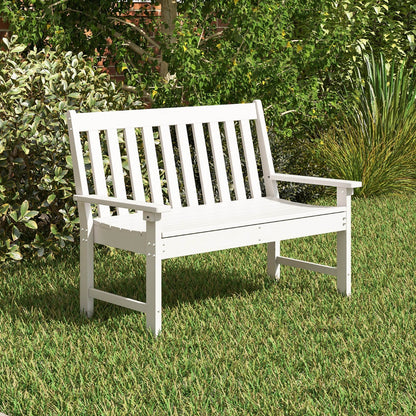 Costway All-Weather HDPE Patio Loveseat ChairOutdoor 2-Person Bench-White