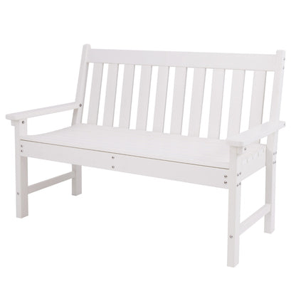 Costway All-Weather HDPE Patio Loveseat ChairOutdoor 2-Person Bench-White