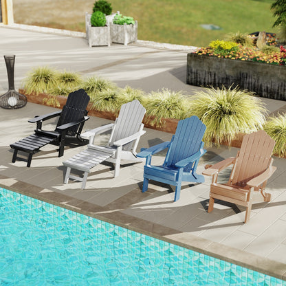 All-Weather HIPS Patio Adirondack Chair 180kg Loaded-Black