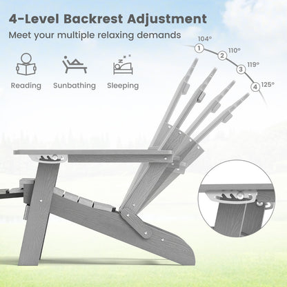 All-Weather HIPS Patio Adirondack Chair 180kg Loaded-Grey