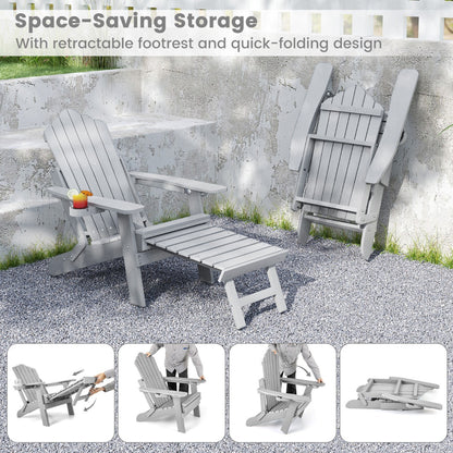 All-Weather HIPS Patio Adirondack Chair 180kg Loaded-Grey