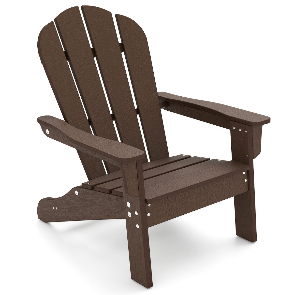 All-Weather HDPE Toddler Lawn Chair with Ergonomic Design-Brown