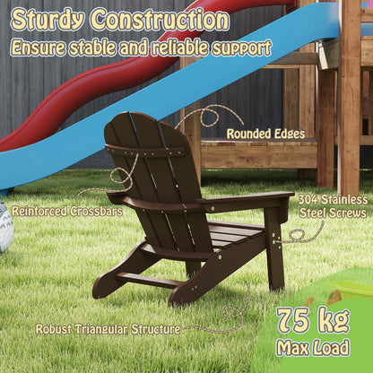 All-Weather HDPE Toddler Lawn Chair with Ergonomic Design-Brown
