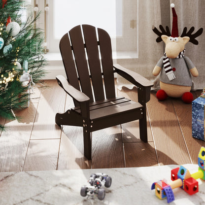 All-Weather HDPE Toddler Lawn Chair with Ergonomic Design-Brown