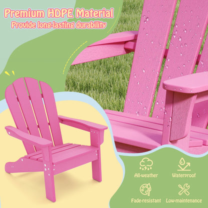 All-Weather HDPE Toddler Lawn Chair with Ergonomic Design-Pink