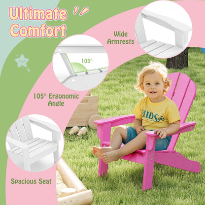 All-Weather HDPE Toddler Lawn Chair with Ergonomic Design-Pink