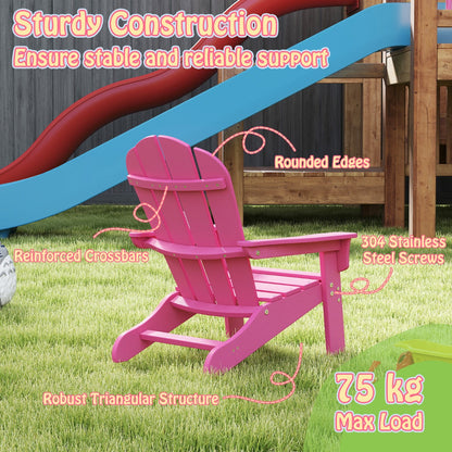 All-Weather HDPE Toddler Lawn Chair with Ergonomic Design-Pink