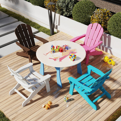 All-Weather HDPE Toddler Lawn Chair with Ergonomic Design-Pink