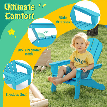 All-Weather HDPE Toddler Lawn Chair with Ergonomic Design-Turquoise