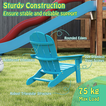 All-Weather HDPE Toddler Lawn Chair with Ergonomic Design-Turquoise