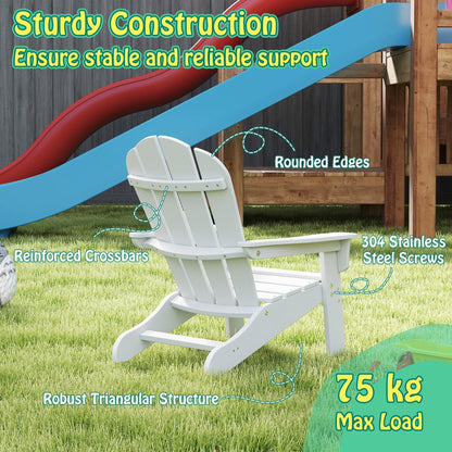 All-Weather HDPE Toddler Lawn Chair with Ergonomic Design-White