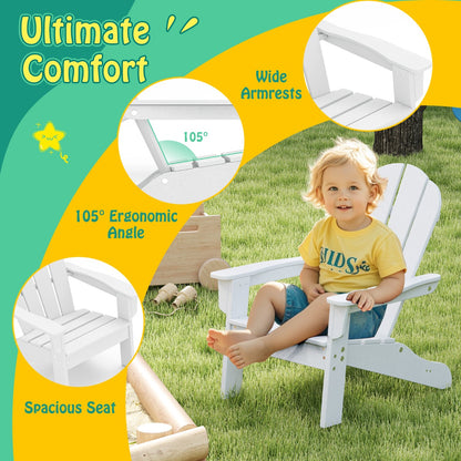 All-Weather HDPE Toddler Lawn Chair with Ergonomic Design-White
