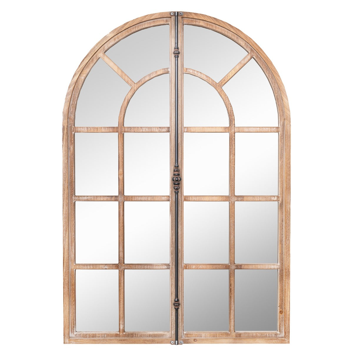 Costway 88cm x 60cm Farmhouse Wall Mounted Decorative Mirror-Natural