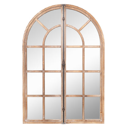 Costway 88cm x 60cm Farmhouse Wall Mounted Decorative Mirror-Natural