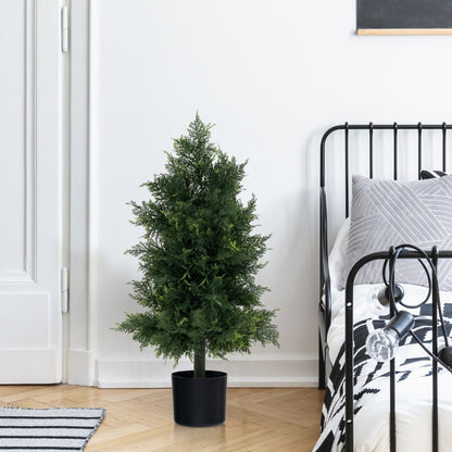 Artificial Cedar Topiary Tree Fake Pine Tree with Plastic Nursery Pot