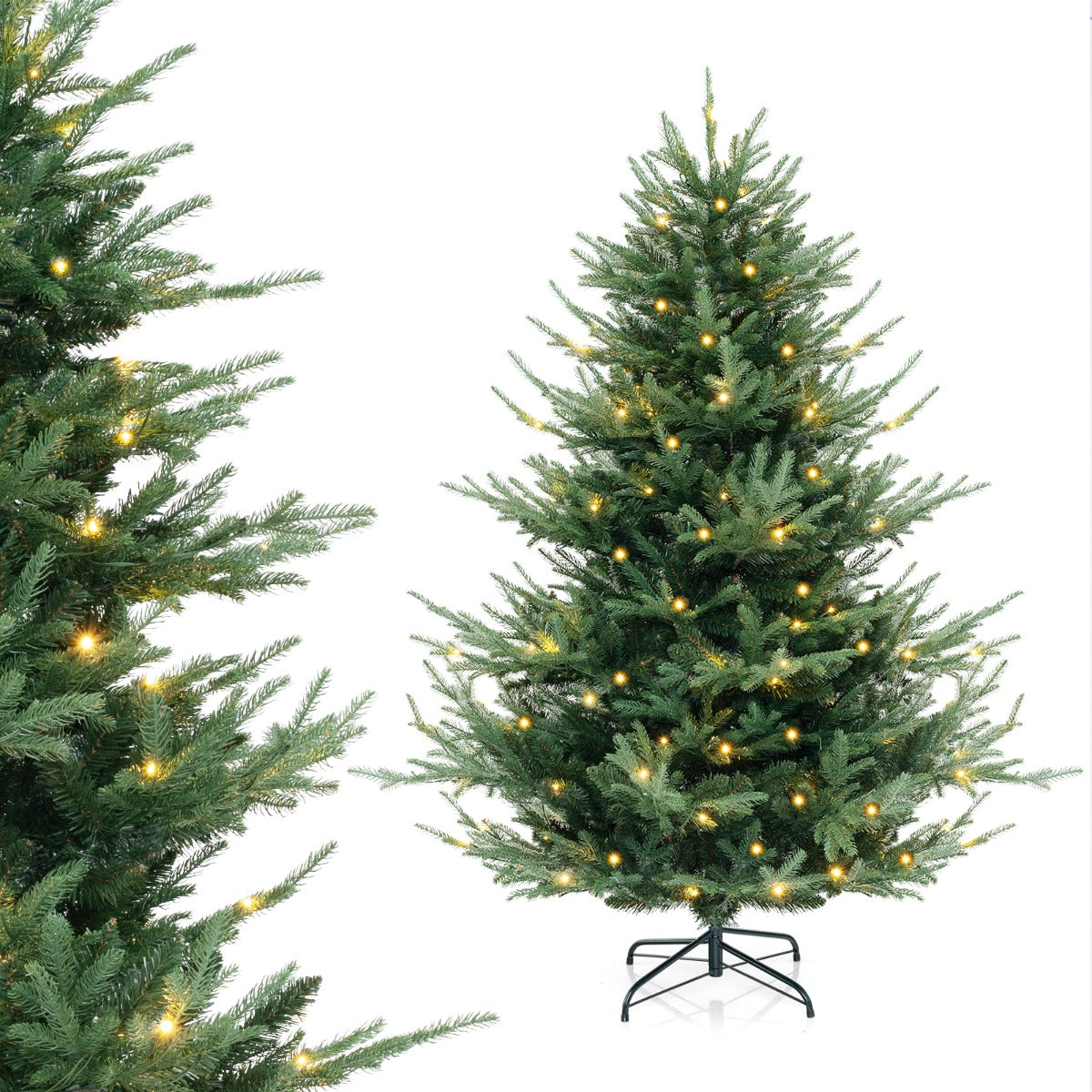 1.8M Artificial Christmas Tree with 778 Tips & 240 LED Lights, 8 Modes, Green