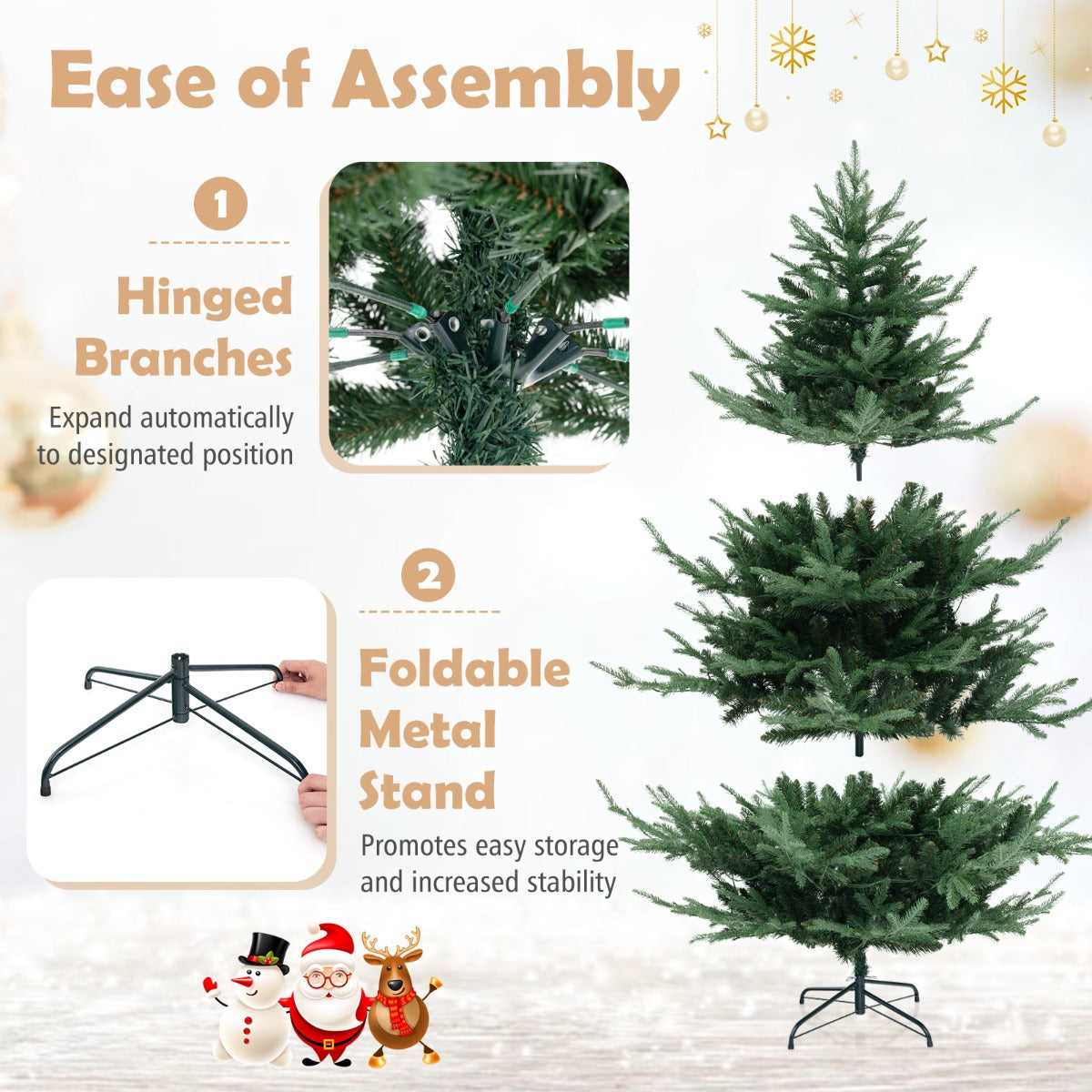 1.8M Artificial Christmas Tree with 778 Tips & 240 LED Lights, 8 Modes, Green