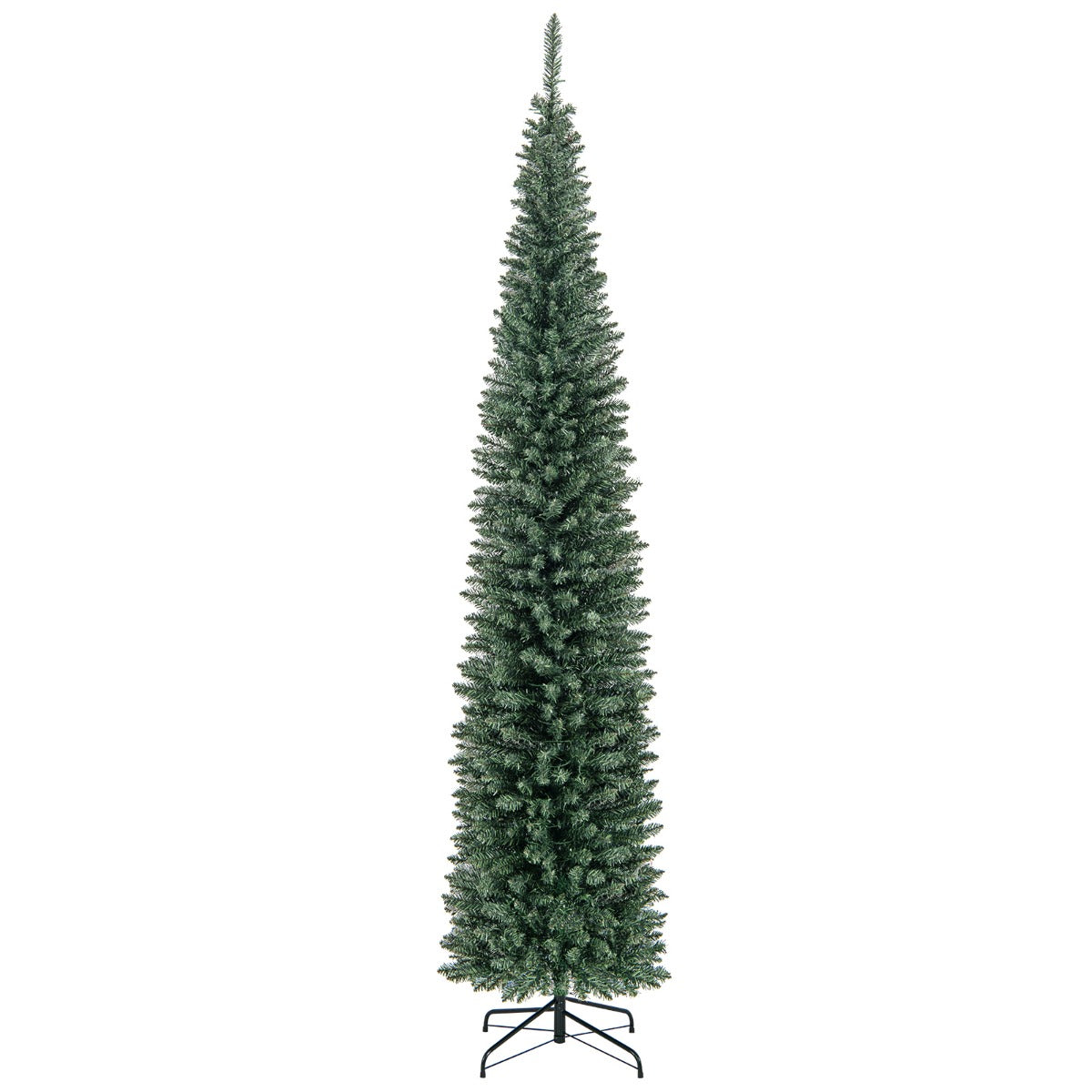 Costway Artificial Christmas Tree with Branch Tips and Warm LED Lights-2.7M