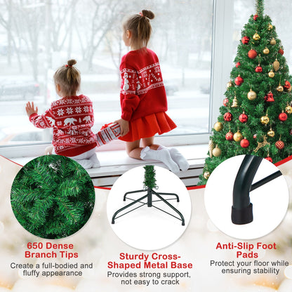 1.8M Artificial Christmas Tree Xmas Pine Tree with Solid Metal Legs