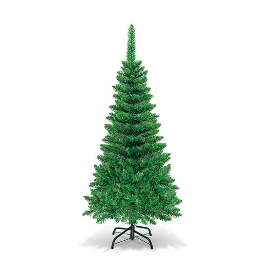 1.37m Pre-Lit Pencil Christmas Tree with 150 LED Lights and Metal Stand